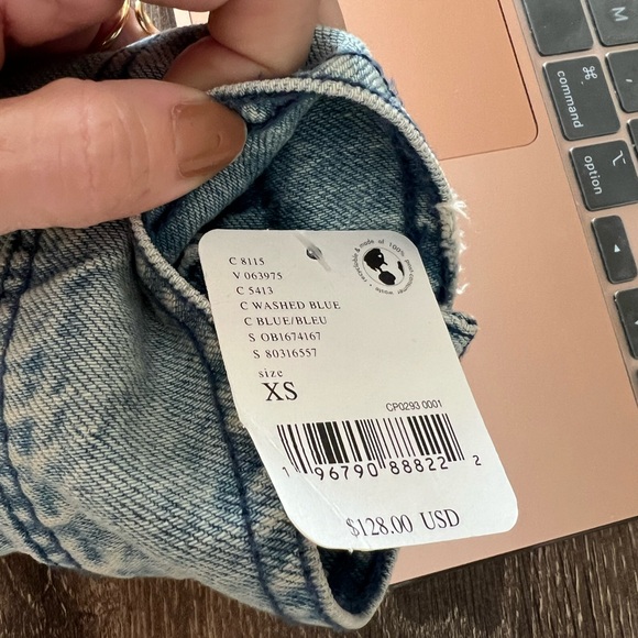 NWT Free People Crystal Utility Denim Jacket, XS - Picture 4 of 5